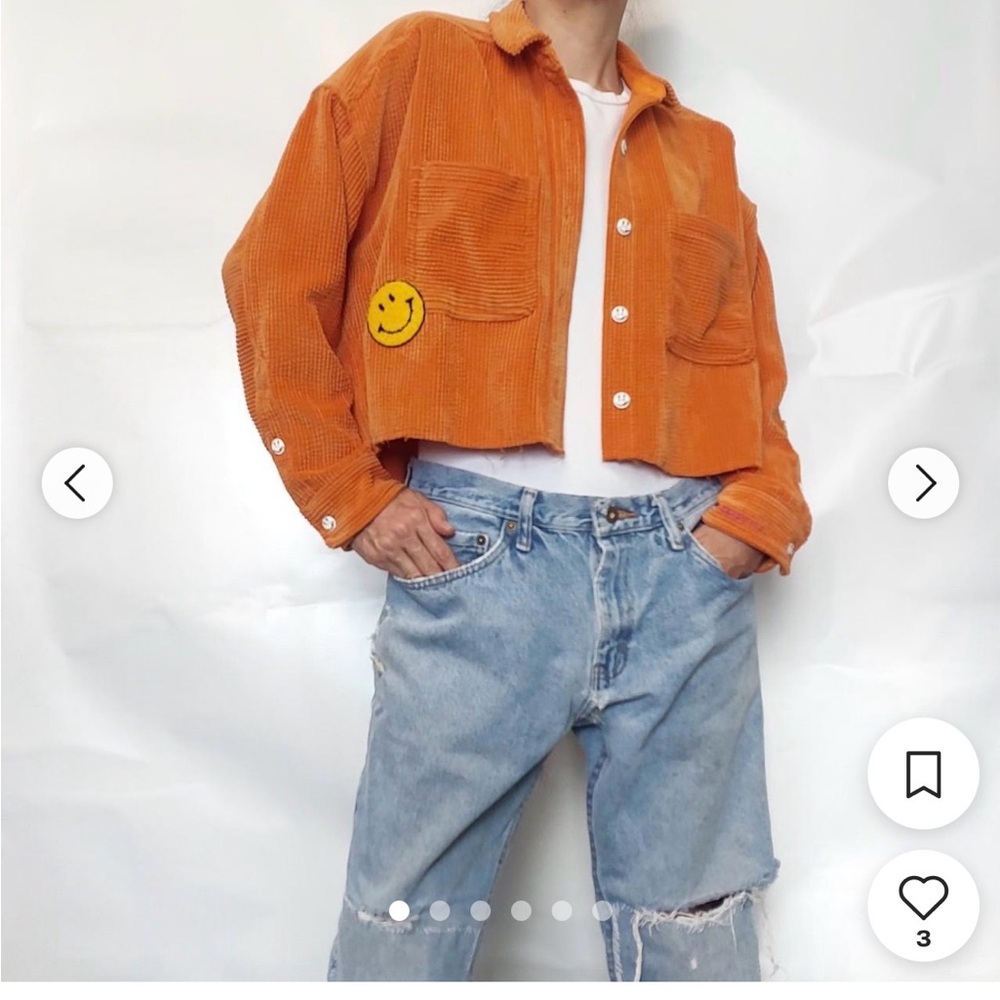BDG Urban Outfitters S Cropped Corduroy Button Up Shirt
